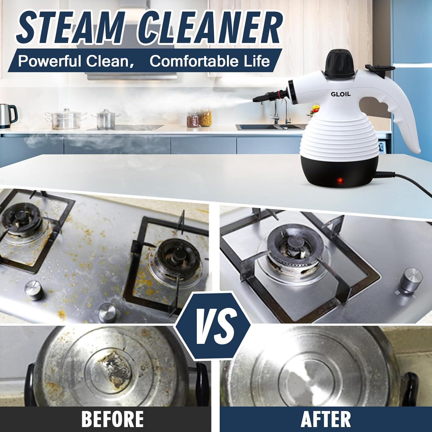 GLOIL™ Multipurpose Portable Handheld Steam Cleaner